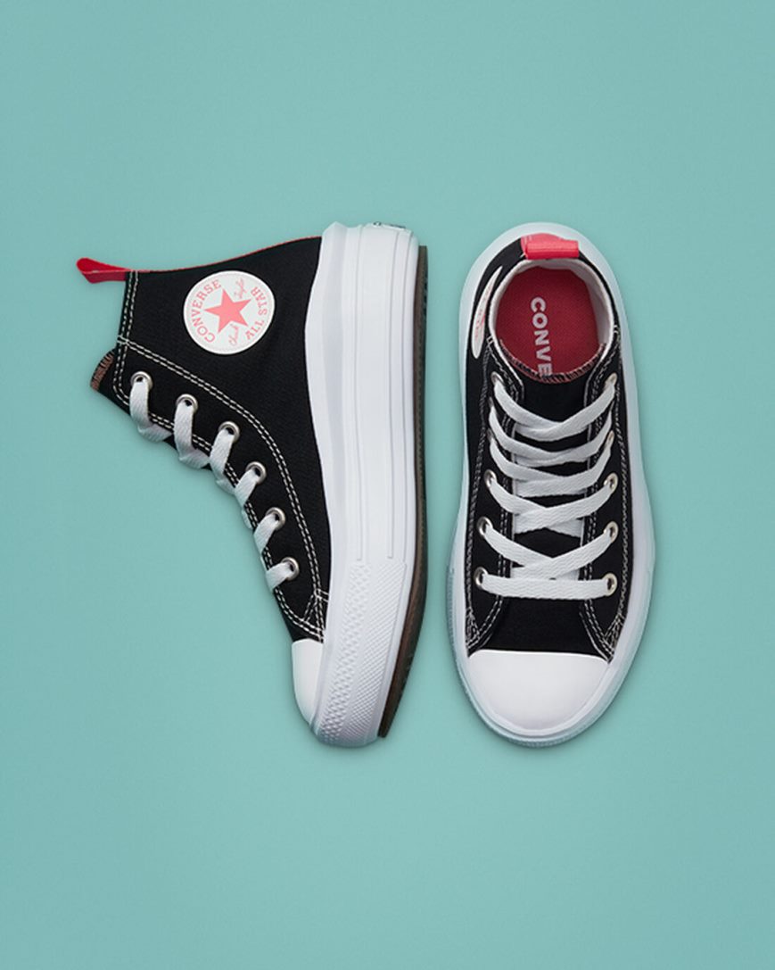 Zapatos Plataforma Converse Chuck Taylor All Star Move Altas Niña Negras Rosas Blancas | PE 4LW580